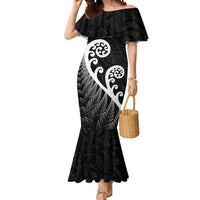 Kia Ora Maori Language Mermaid Dress Te Reo Maori Koru Fern Art LT9 Women Black - Polynesian Pride