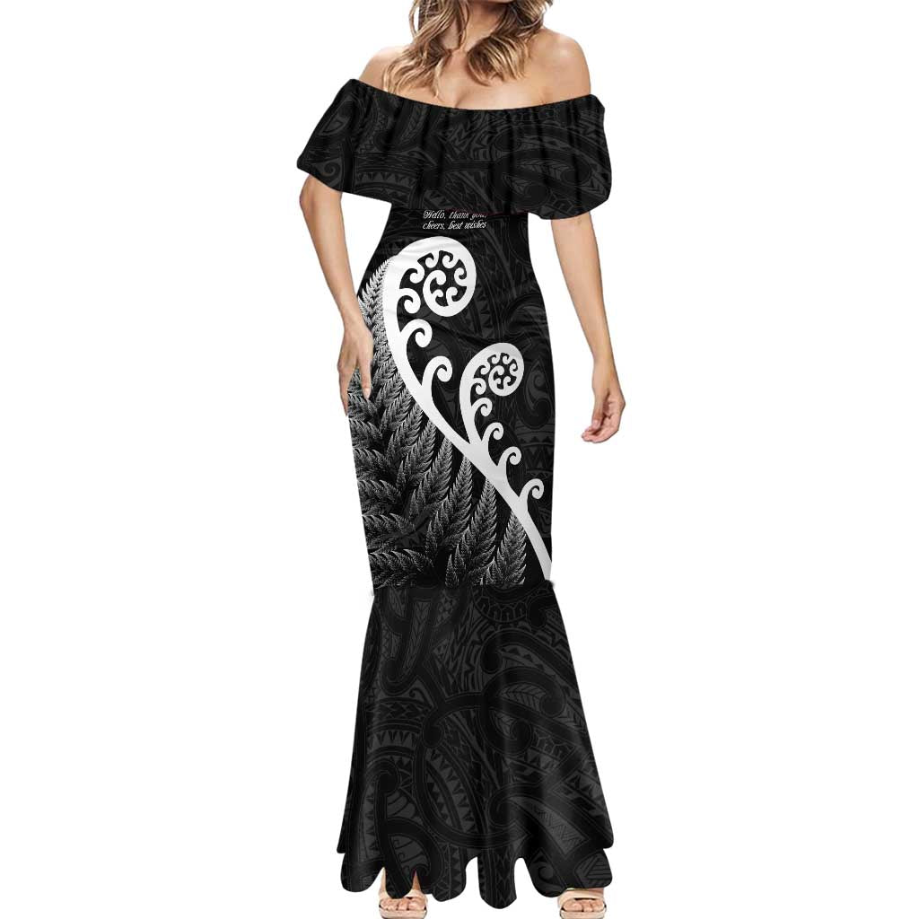 Kia Ora Maori Language Mermaid Dress Te Reo Maori Koru Fern Art LT9 - Polynesian Pride