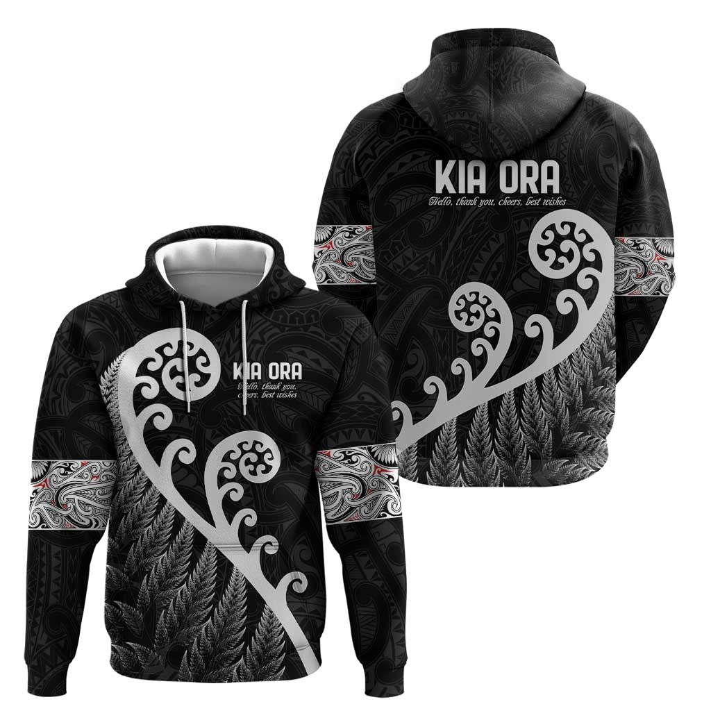 Kia Ora Maori Language Zip Hoodie Te Reo Maori Koru Fern Art