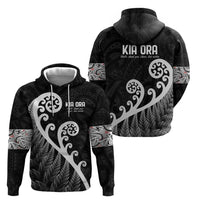 Kia Ora Maori Language Zip Hoodie Te Reo Maori Koru Fern Art