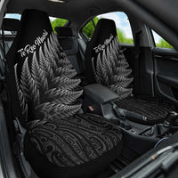 New Zealand Te Reo Māori Car Seat Cover Simple Black Fern