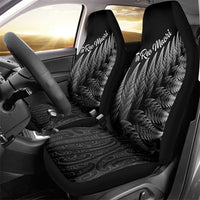 New Zealand Te Reo Māori Car Seat Cover Simple Black Fern
