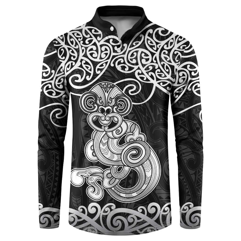 Te Reo Maori Tiki Inspired Art Button Sweatshirt