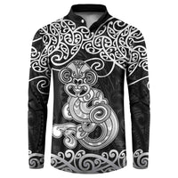 Te Reo Maori Tiki Inspired Art Button Sweatshirt