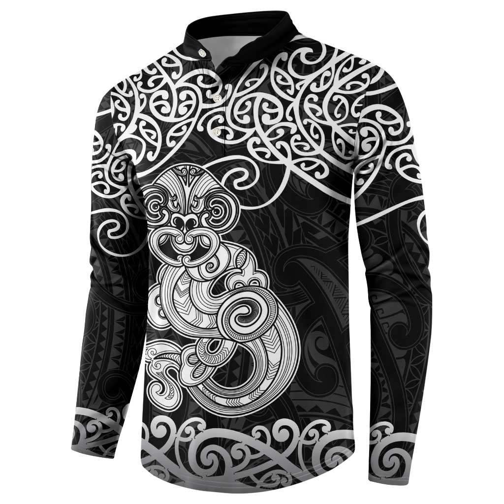 Te Reo Maori Tiki Inspired Art Button Sweatshirt