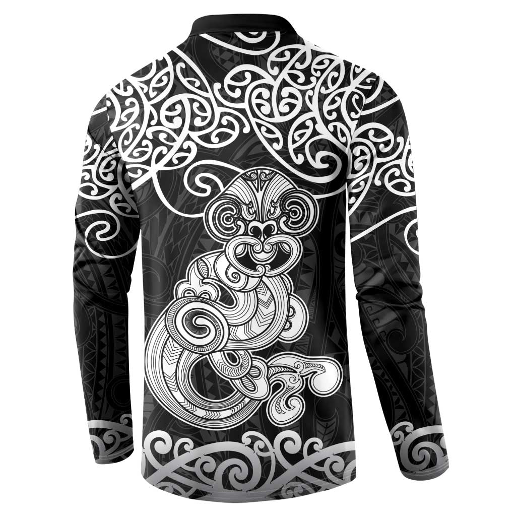 Te Reo Maori Tiki Inspired Art Button Sweatshirt