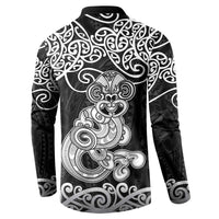 Te Reo Maori Tiki Inspired Art Button Sweatshirt