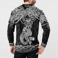 Te Reo Maori Tiki Inspired Art Button Sweatshirt
