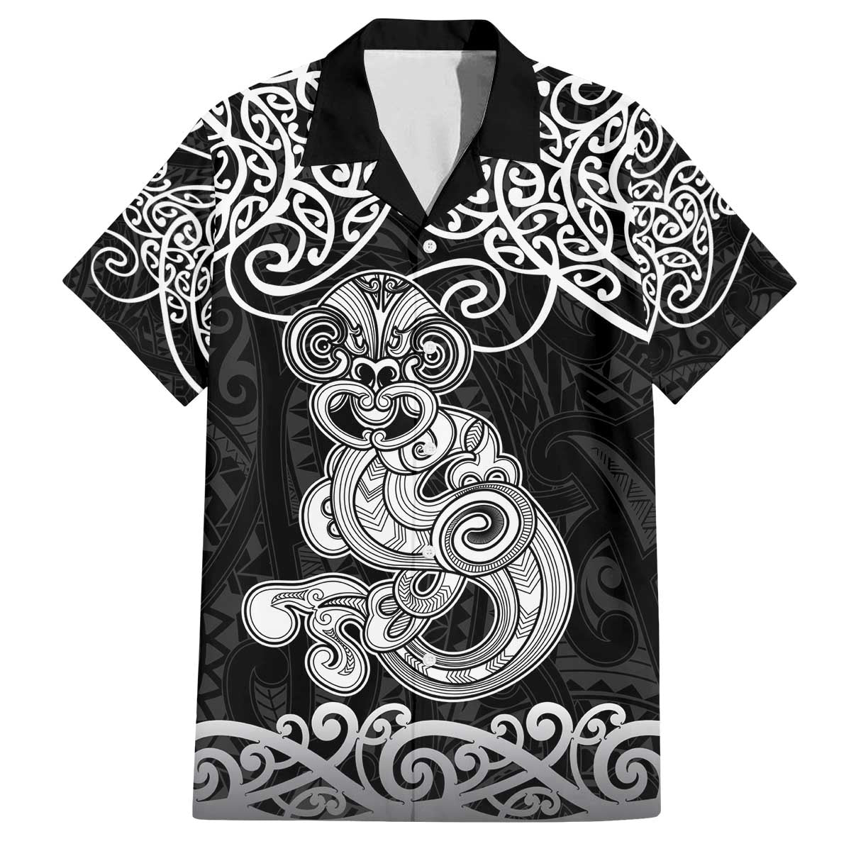 Te Reo Maori Tiki Inspired Art Family Matching Off The Shoulder Long Sleeve Dress and Hawaiian Shirt