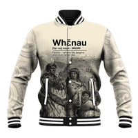 Whanau Maori Language Baseball Jacket Te Reo Maori Inspired Art