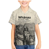 Whanau Maori Language Family Matching Mermaid Dress and Hawaiian Shirt Te Reo Maori Inspired Art LT9 Son's Shirt Nude - Polynesian Pride