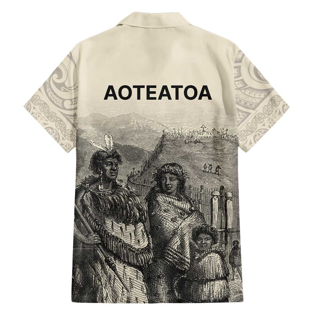 Whanau Maori Language Family Matching Off Shoulder Short Dress and Hawaiian Shirt Te Reo Maori Inspired Art LT9 - Polynesian Pride