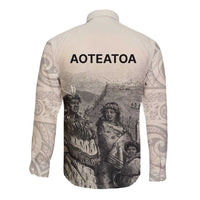 Whanau Maori Language Long Sleeve Button Shirt Te Reo Maori Inspired Art