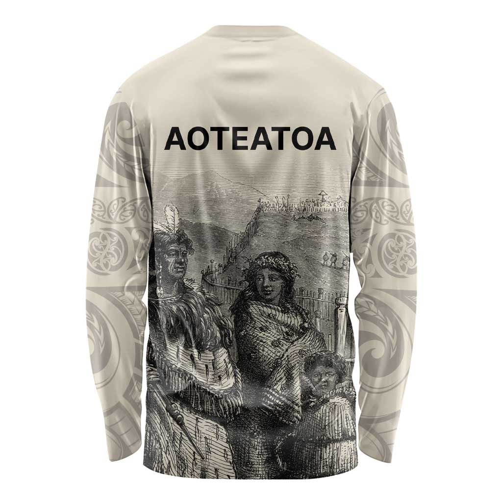 Whanau Maori Language Long Sleeve Shirt Te Reo Maori Inspired Art