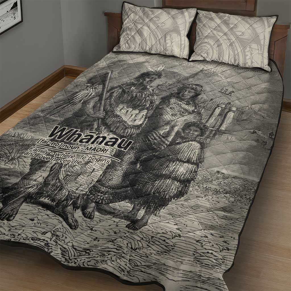 Whanau Maori Language Quilt Bed Set Te Reo Maori Inspired Art