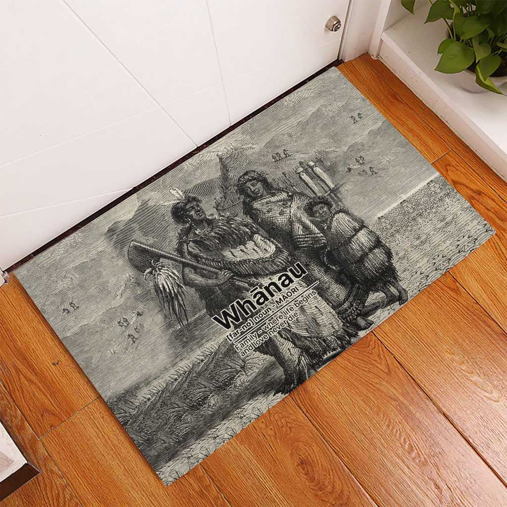 Whanau Maori Language Rubber Doormat Te Reo Maori Inspired Art