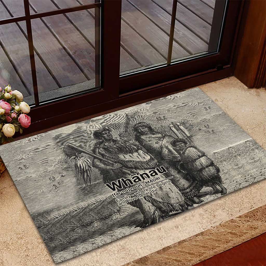 Whanau Maori Language Rubber Doormat Te Reo Maori Inspired Art