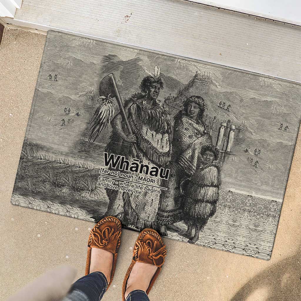 Whanau Maori Language Rubber Doormat Te Reo Maori Inspired Art