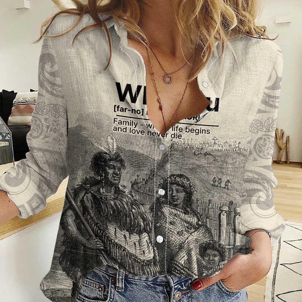 Whanau Maori Language Women Casual Shirt Te Reo Maori Inspired Art LT9 Female Nude - Polynesian Pride