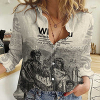 Whanau Maori Language Women Casual Shirt Te Reo Maori Inspired Art LT9 Female Nude - Polynesian Pride