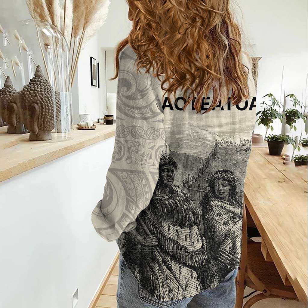 Whanau Maori Language Women Casual Shirt Te Reo Maori Inspired Art LT9 - Polynesian Pride