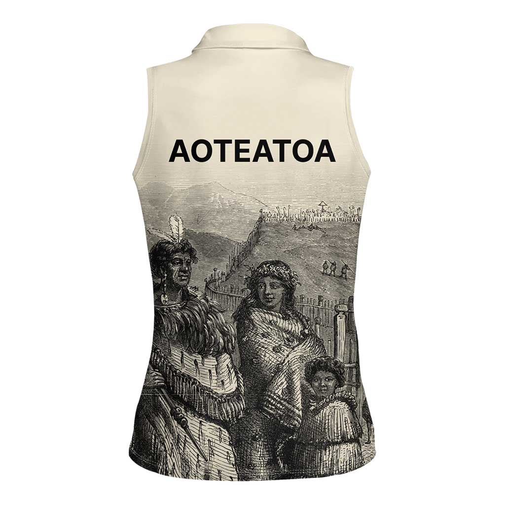 Whanau Maori Language Women Sleeveless Polo Shirt Te Reo Maori Inspired Art