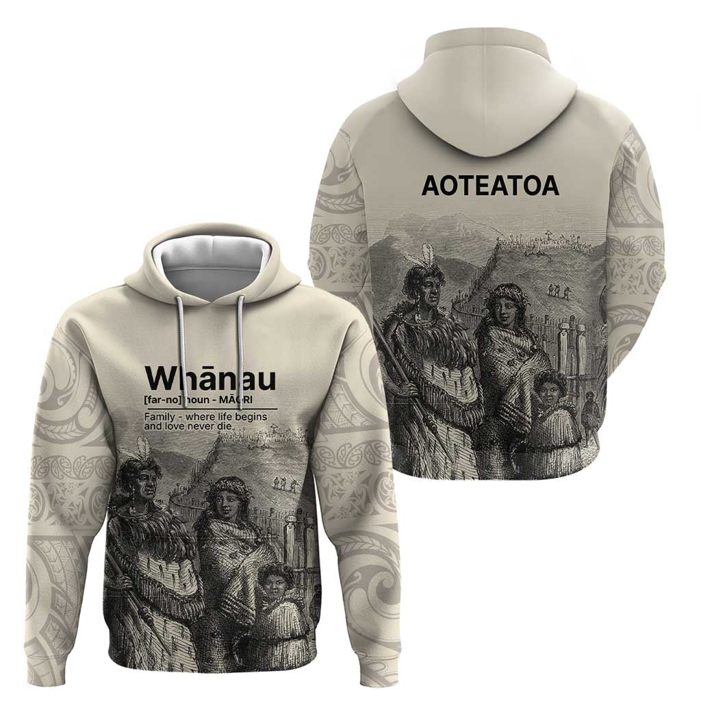 Whanau Maori Language Zip Hoodie Te Reo Maori Inspired Art