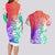 Polynesian Sunset Plumeria Couples Matching Long Sleeve Bodycon Dress and Hawaiian Shirt Pacific Island Tribal Blossom Style LT9 - Polynesian Pride