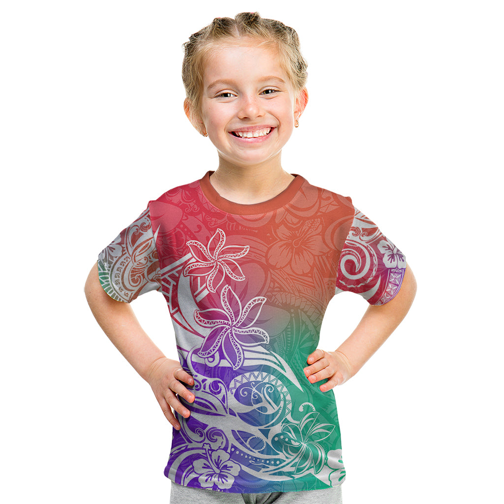 Polynesian Sunset Plumeria Kid T Shirt Pacific Island Tribal Blossom Style LT9 Blossom - Polynesian Pride