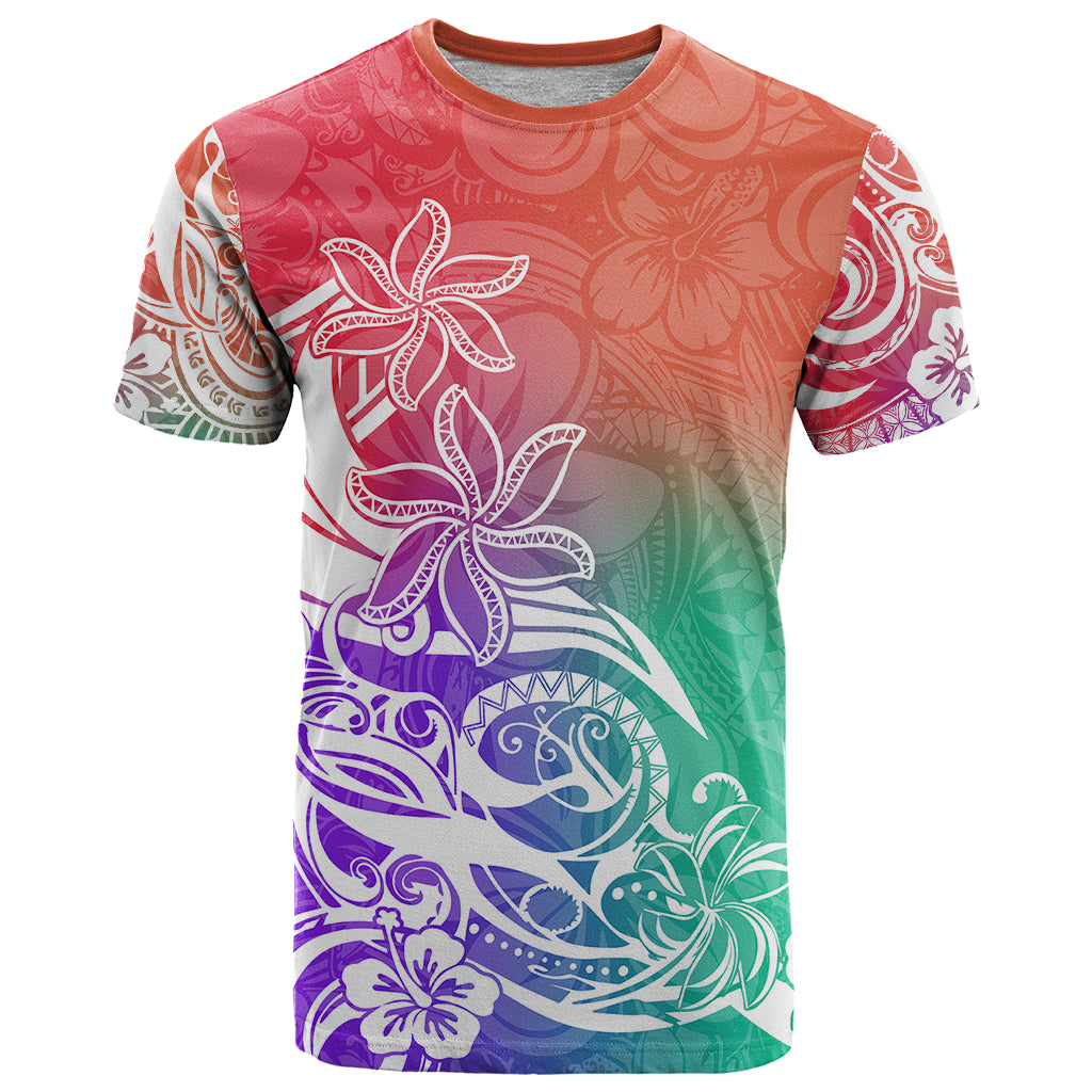 Polynesian Sunset Plumeria T Shirt Pacific Island Tribal Blossom Style LT9 Blossom - Polynesian Pride