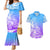 Polynesian Sunset Plumeria Couples Matching Mermaid Dress and Hawaiian Shirt Pacific Island Tribal Blue Style LT9 Blue - Polynesian Pride