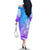 Polynesian Sunset Plumeria Off The Shoulder Long Sleeve Dress Pacific Island Tribal Blue Style LT9 - Polynesian Pride