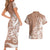 Polynesian Sunset Plumeria Couples Matching Short Sleeve Bodycon Dress and Hawaiian Shirt Pacific Island Tribal Nude Style LT9 - Polynesian Pride