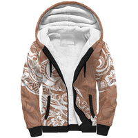 Polynesian Sunset Plumeria Sherpa Hoodie Pacific Island Tribal Nude Style LT9 Unisex Nude - Polynesian Pride