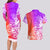 Polynesian Sunset Plumeria Couples Matching Long Sleeve Bodycon Dress and Hawaiian Shirt Pacific Island Tribal Purple Style LT9 - Polynesian Pride