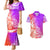 Polynesian Sunset Plumeria Couples Matching Mermaid Dress and Hawaiian Shirt Pacific Island Tribal Purple Style LT9 Purple - Polynesian Pride