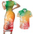 Polynesian Sunset Plumeria Couples Matching Short Sleeve Bodycon Dress and Hawaiian Shirt Pacific Island Tribal Reggae Style LT9 Reggae - Polynesian Pride