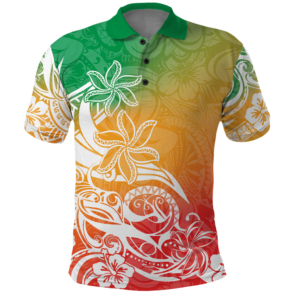 Polynesian Sunset Plumeria Polo Shirt Pacific Island Tribal Reggae Style LT9 Reggae - Polynesian Pride