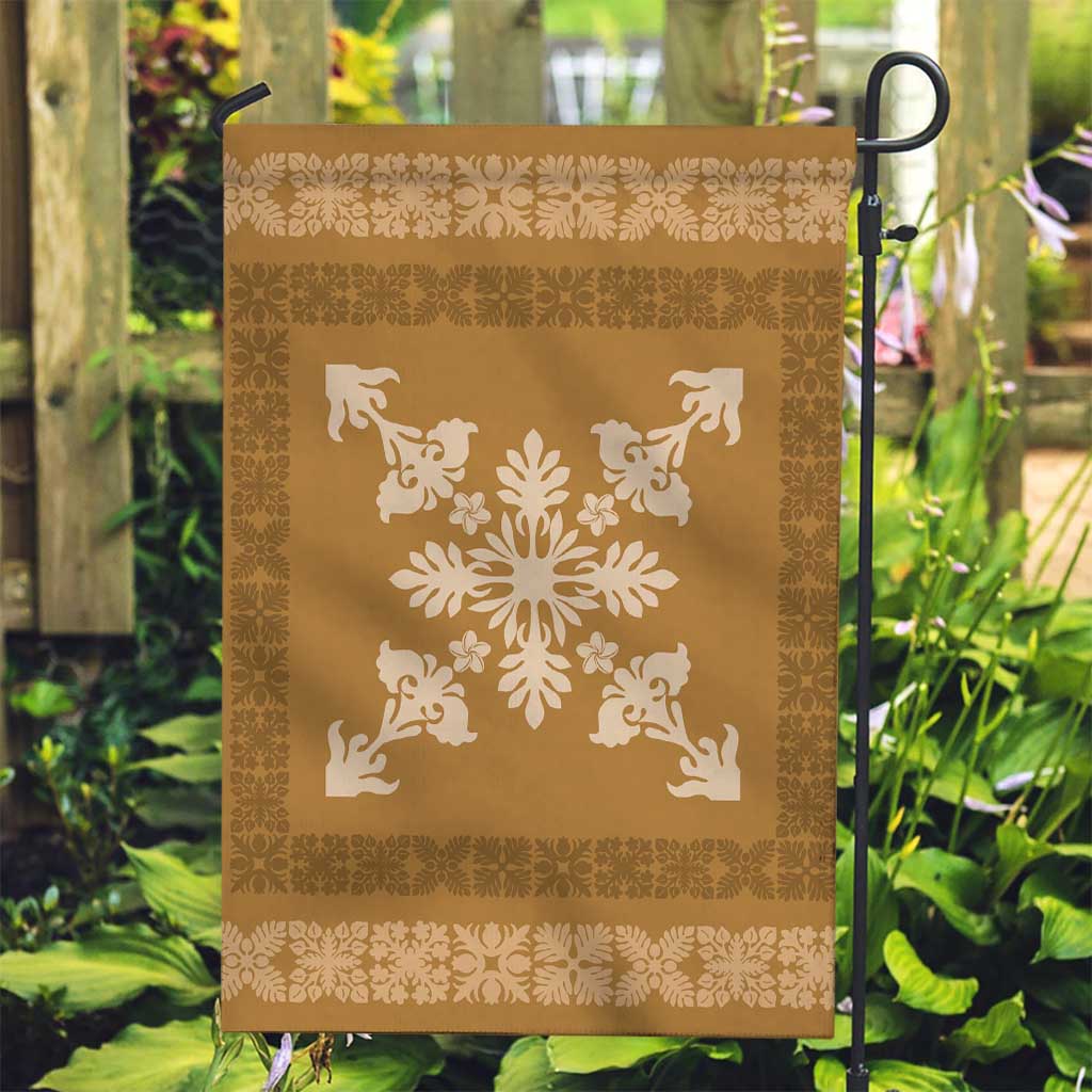 Hawaiian Quilt Block Design Garden Flag Gold Hawaii Culture Motifs LT9 Garden Flag Gold - Polynesian Pride