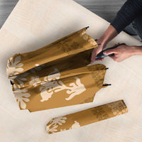 Hawaiian Quilt Block Design Umbrella Gold Hawaii Culture Motifs - Polynesian Pride