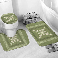 Hawaiian Quilt Block Design Bathroom Set Lime Hawaii Culture Motifs - Polynesian Pride