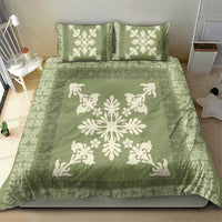 Hawaiian Quilt Block Design Bedding Set Lime Hawaii Culture Motifs - Polynesian Pride