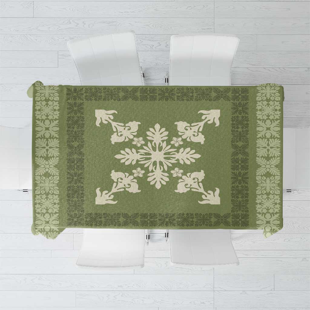 Hawaiian Quilt Block Design Tablecloth Lime Hawaii Culture Motifs - Polynesian Pride