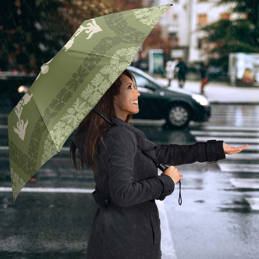 Hawaiian Quilt Block Design Umbrella Lime Hawaii Culture Motifs - Polynesian Pride