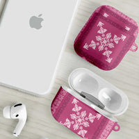 Hawaiian Quilt Block Design AirPods Case Pink Hawaii Culture Motifs - Polynesian Pride