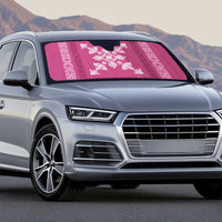 Hawaiian Quilt Block Design Auto Sun Shade Pink Hawaii Culture Motifs - Polynesian Pride