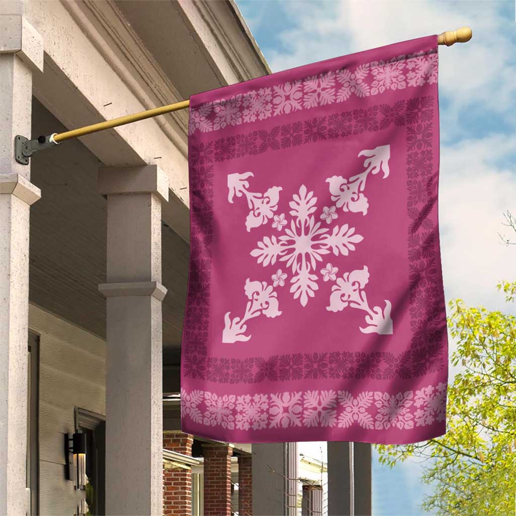 Hawaiian Quilt Block Design Garden Flag Pink Hawaii Culture Motifs LT9 House Flag Pink - Polynesian Pride