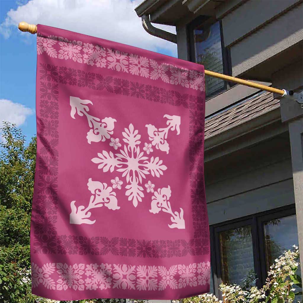 Hawaiian Quilt Block Design Garden Flag Pink Hawaii Culture Motifs LT9 - Polynesian Pride