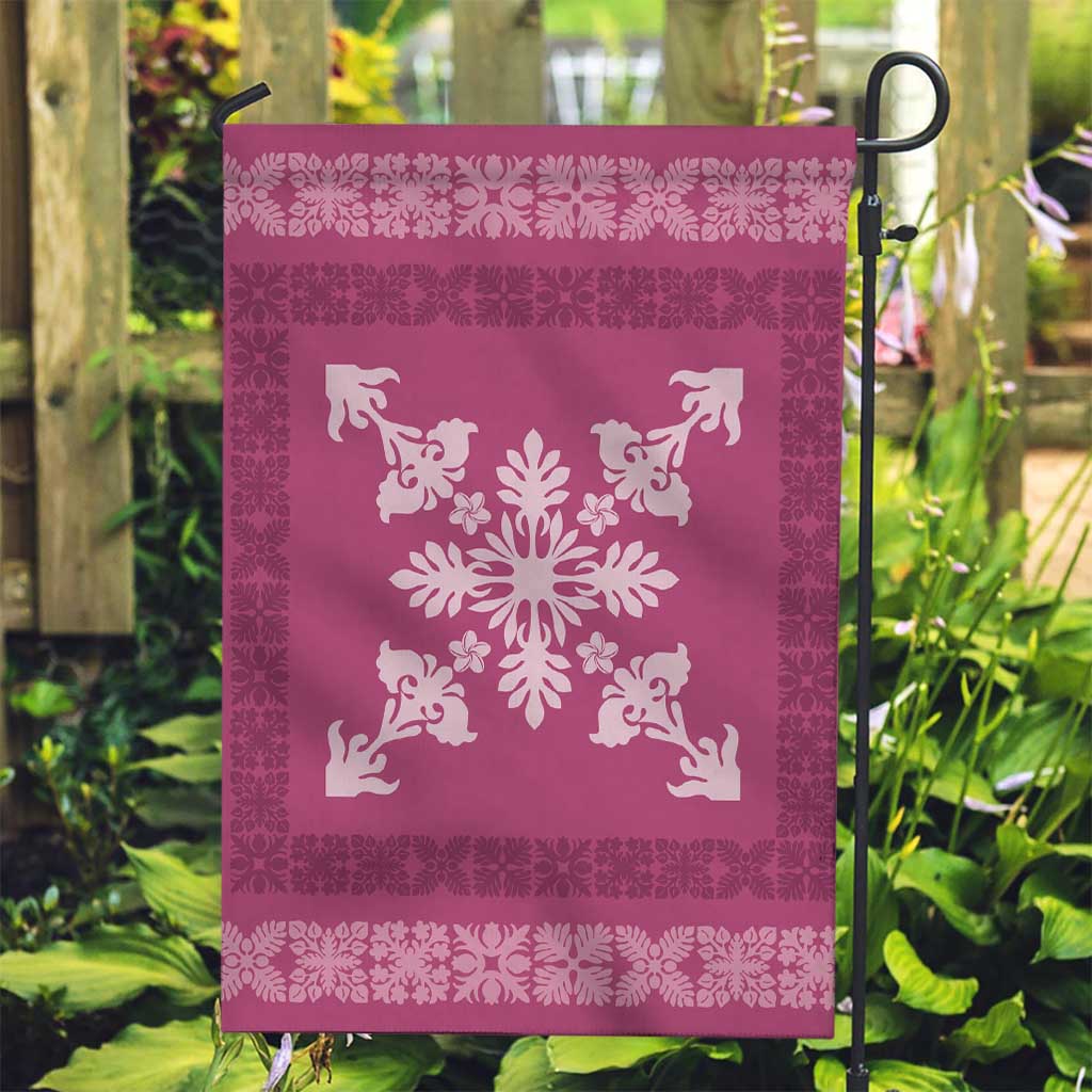 Hawaiian Quilt Block Design Garden Flag Pink Hawaii Culture Motifs LT9 Garden Flag Pink - Polynesian Pride