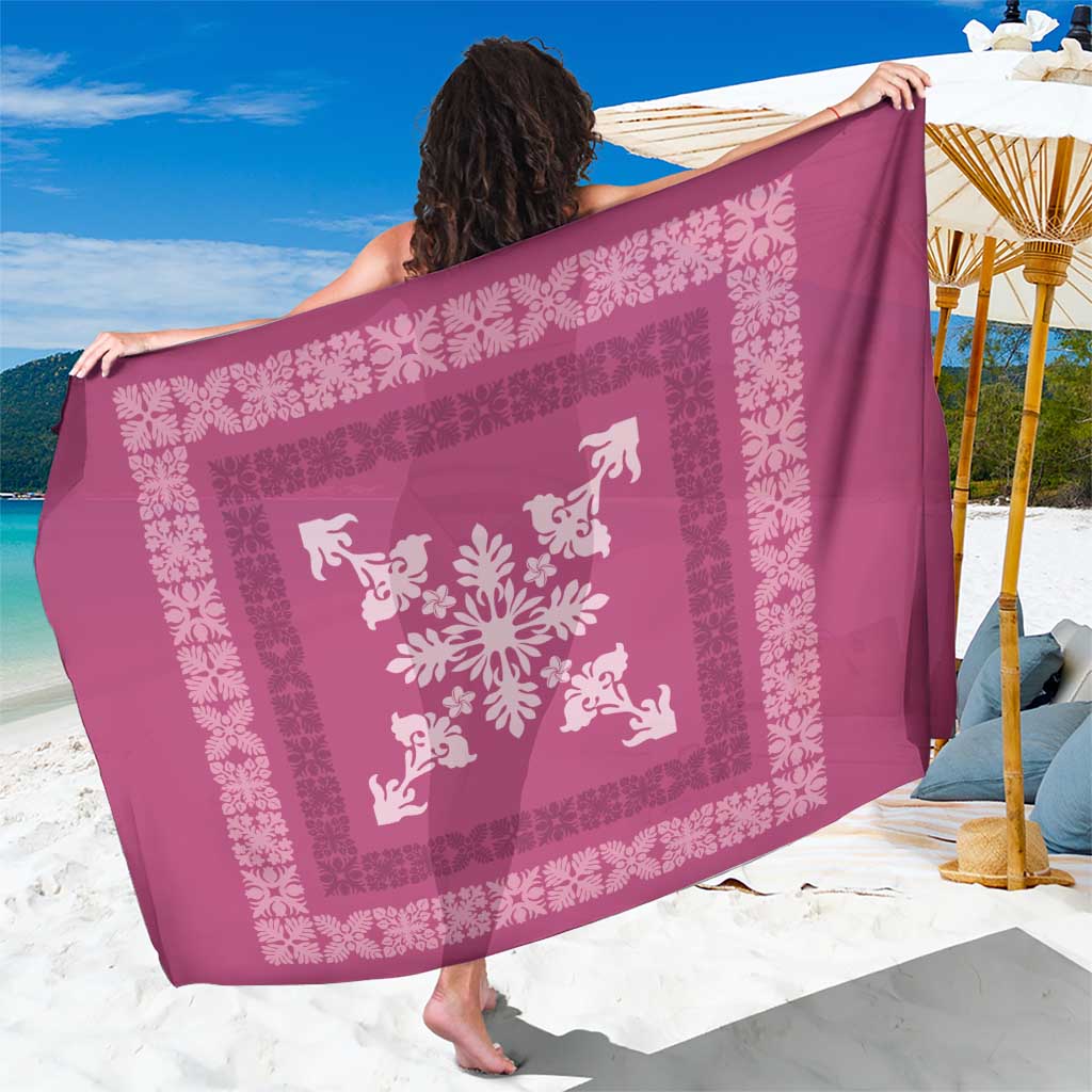 Hawaiian Quilt Block Design Sarong Pink Hawaii Culture Motifs - Polynesian Pride